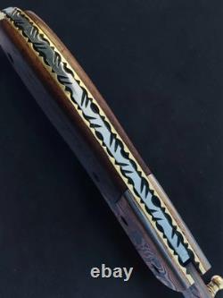 Luxury Copper Damascus Folding Knife-Handmade Cu Mai Pocket Knife, Razor Sharp Luxury Copper Damascus Folding Knife-Handmade Cu Mai Pocket Knife, Razor Sharp