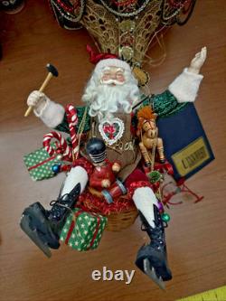Lynn West Victorian Santa Hot Air Balloon Music Box 36 One of a Kind Signed