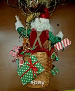 Lynn West Victorian Santa Hot Air Balloon Music Box 36 One of a Kind Signed