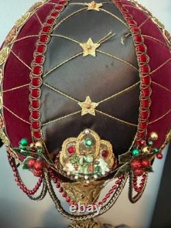 Lynn West Victorian Santa Hot Air Balloon Music Box 36 One of a Kind Signed