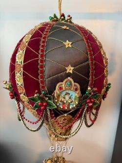 Lynn West Victorian Santa Hot Air Balloon Music Box 36 One of a Kind Signed