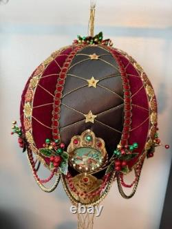 Lynn West Victorian Santa Hot Air Balloon Music Box 36 One of a Kind Signed