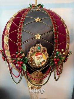 Lynn West Victorian Santa Hot Air Balloon Music Box 36 One of a Kind Signed