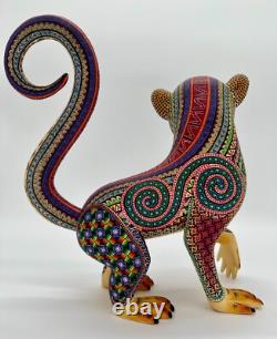 MONKEY- Beautiful one of a kind wood hand-carved ALEBRIJE from Oaxaca, México