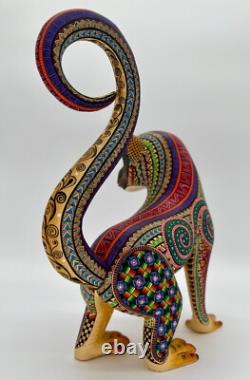 MONKEY- Beautiful one of a kind wood hand-carved ALEBRIJE from Oaxaca, México