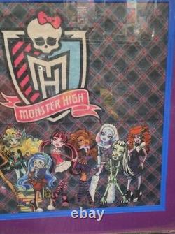 MONSTER HIGH RARE CLOTH POTER PICTURE STORE DISPLAY With WOOD FRAME ONE OF A KIND