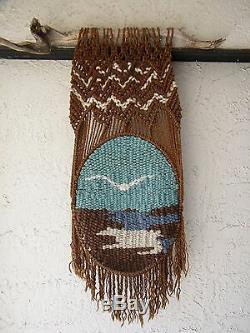 Macrame Wall Hanging Vintage Handmade Unique One of a Kind Giant 46 Retro