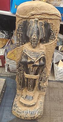 Manifest Osiris Statue shrouded, One of a kind Piece from Egyptian Stone
