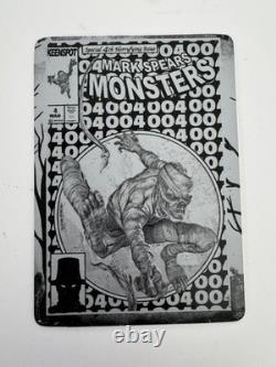 Mark Spears Halloween Monsters 2026 BLACK PRINTING PLATE RETRO #83 ONE-OF-A-KIND