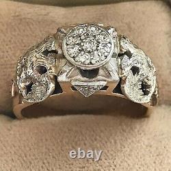 Masonic Heirloom Scottish Rite 32 ONE OF A KIND Diamond & 14K Gold 10.5 Ring