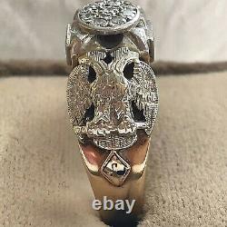 Masonic Heirloom Scottish Rite 32 ONE OF A KIND Diamond & 14K Gold 10.5 Ring