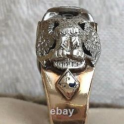 Masonic Heirloom Scottish Rite 32 ONE OF A KIND Diamond & 14K Gold 10.5 Ring