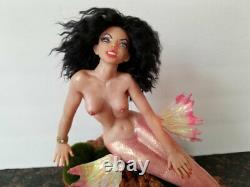 Mermaid fantasy fairy One of a kind Polymer clay figurine