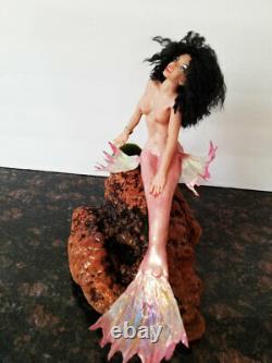 Mermaid fantasy fairy One of a kind Polymer clay figurine