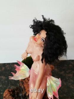 Mermaid fantasy fairy One of a kind Polymer clay figurine