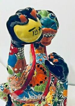 Mexican Talavera Animal Pottery Dragon Figure Folk Art 14 Rare One of a Kind