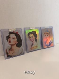 Michael Jacobs Disney Princess Art Card 3pc Set 1/1 One of a Kind Hologram Bell