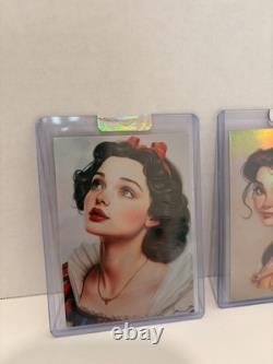 Michael Jacobs Disney Princess Art Card 3pc Set 1/1 One of a Kind Hologram Bell
