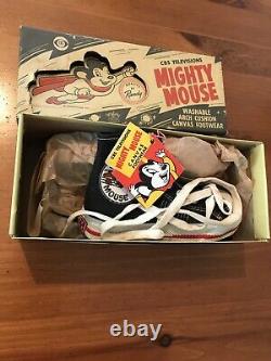 Mighty Mouse Tennis Shoes MINT In BOX CBS RARE One of a Kind
