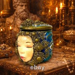 Mythical Sea Goddess Sculpture Box-One-of-a-Kind Collectible Art Object