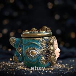 Mythical Sea Goddess Sculpture Box-One-of-a-Kind Collectible Art Object