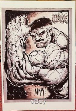 NAR One of a Kind Color Print of Sketch Card Oversized 1/1 The Hulk! SIGNED