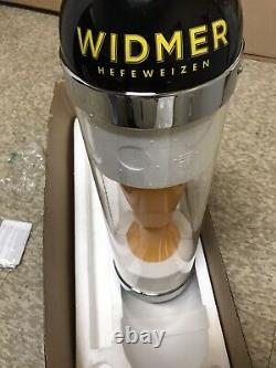 (NEW) 24 H WIDMER HEFEWEIZEN SPINNING GLASS LIGHT BEER SIGN, One Of The Kind