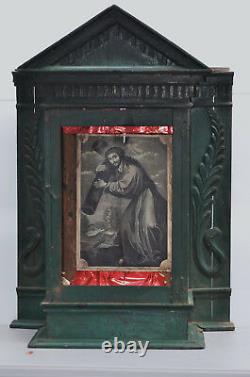 NICHE LARGE 32in One of a Kind antique nativity escaperate shadow box