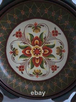 NORWEGIAN ROSEMALING Wood Plate / Bowl Hand Painted One-Of-A-Kind, 14 diam