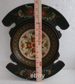 NORWEGIAN ROSEMALING Wood Plate / Bowl Hand Painted One-Of-A-Kind, 14 diam