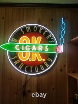 Neon Sign -A Smoker's Sanctuary Cigars O. K. 36 X 34 One of a Kind sign