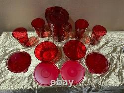 New 9 items UNIQUE RED Tupperware Beautiful Acrylic One of a KIND Set