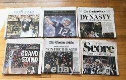 New England Patriots Super Bowl Boston Globe Collection One Of A Kind All 6 Sb