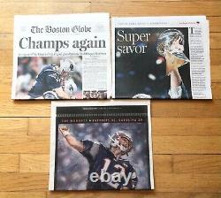 New England Patriots Super Bowl Boston Globe Collection One Of A Kind All 6 Sb