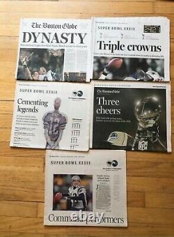 New England Patriots Super Bowl Boston Globe Collection One Of A Kind All 6 Sb