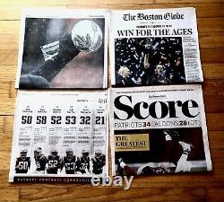 New England Patriots Super Bowl Boston Globe Collection One Of A Kind All 6 Sb