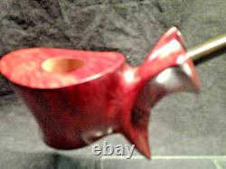 New Handmade One-of-a-kind Freeform Briar Burled Pipe 7 Long Signed Sitter 2