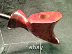 New Handmade One-of-a-kind Freeform Briar Burled Pipe 7 Long Signed Sitter 2
