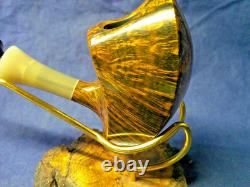 New Hs Studio Freehand Briar Pipe, Maple Stand, Gift Box, One Of A Kind -b