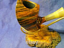 New Hs Studio Freehand Briar Pipe, Maple Stand, Gift Box, One Of A Kind -b
