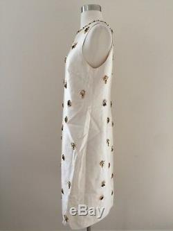 New Jcrew Collection Jewel Embellished Shift Dress Ivory 6 Rare! One Of A Kind
