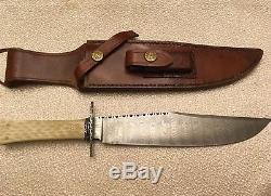 New RBH Custom Hunting Bowie Knife Damascus / Genuine Coin Silver ONE OF A KIND