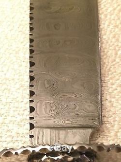 New RBH Custom Hunting Bowie Knife Damascus / Genuine Coin Silver ONE OF A KIND