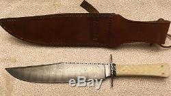 New RBH Custom Hunting Bowie Knife Damascus / Genuine Coin Silver ONE OF A KIND