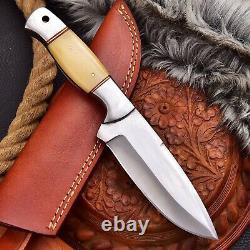 New Taaz Custom Made One Of Kind Quartermaster Bone Handle Fixed Blade Knife