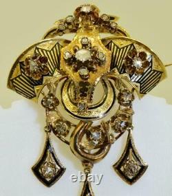 ONE OF A KIND 18k gold, enamel&Diamonds brooch for Empress Sisi of Austria. Box