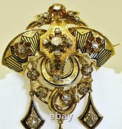 ONE OF A KIND 18k gold, enamel&Diamonds brooch for Empress Sisi of Austria. Box