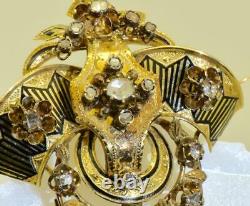 ONE OF A KIND 18k gold, enamel&Diamonds brooch for Empress Sisi of Austria. Boxed