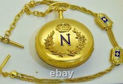ONE OF A KIND 18k gold&enamel Skeleton Repeater pocket watch owned by Napoleon I