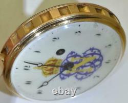 ONE OF A KIND 18k gold, enamel Verge Fusee Repeater pocket watch, stand. Napoleon I